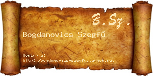 Bogdanovics Szegfű névjegykártya